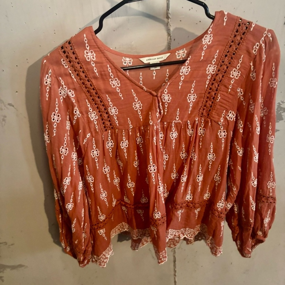 American Eagle Embroidered blouse